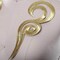 Gold Embroidered Swirl Iron On Applique Pair 9" for Formal and Costume Wear